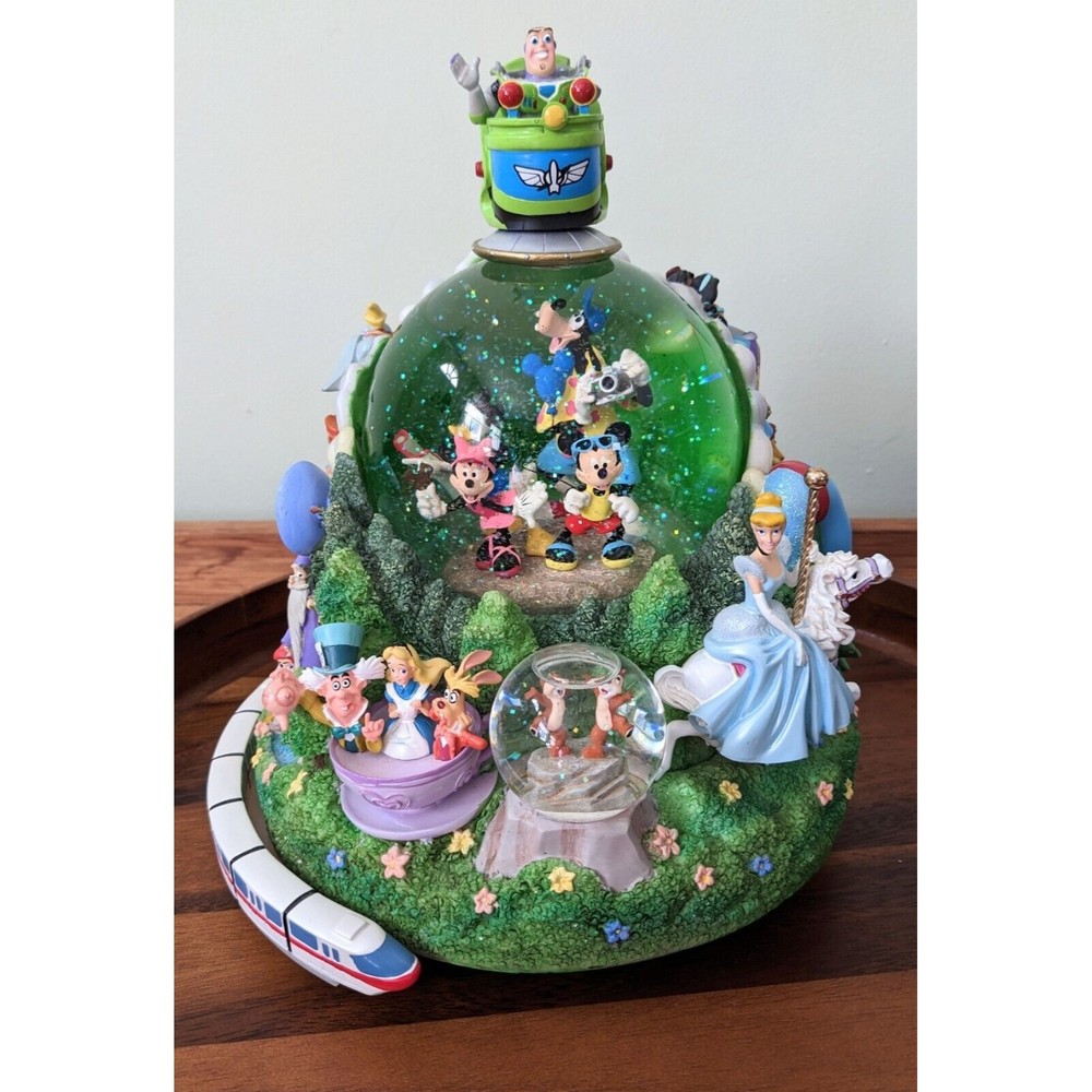 Walt Disney Monorail Musical Snow Globe Mickey 4 Parks Large Zip-A-Dee-Doo-Dah